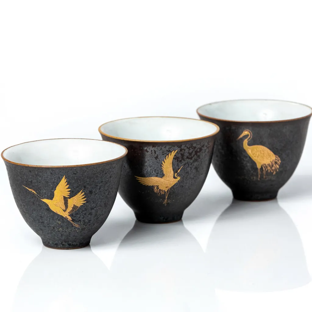 Terza Luna Box Degustazione Di Tè Puri^Teapot and cups set -Golden Heron-